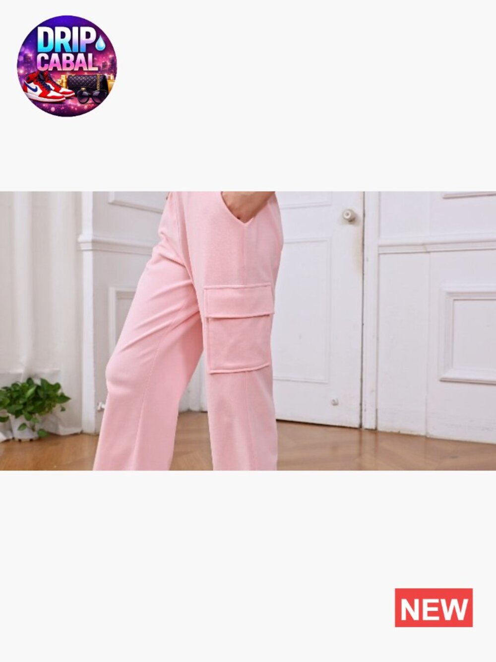 3 Pack Girls Thermal Fleece Cargo Sweatpants 5-14y 4 Pockets Wide Leg High - Picture 7 of 7